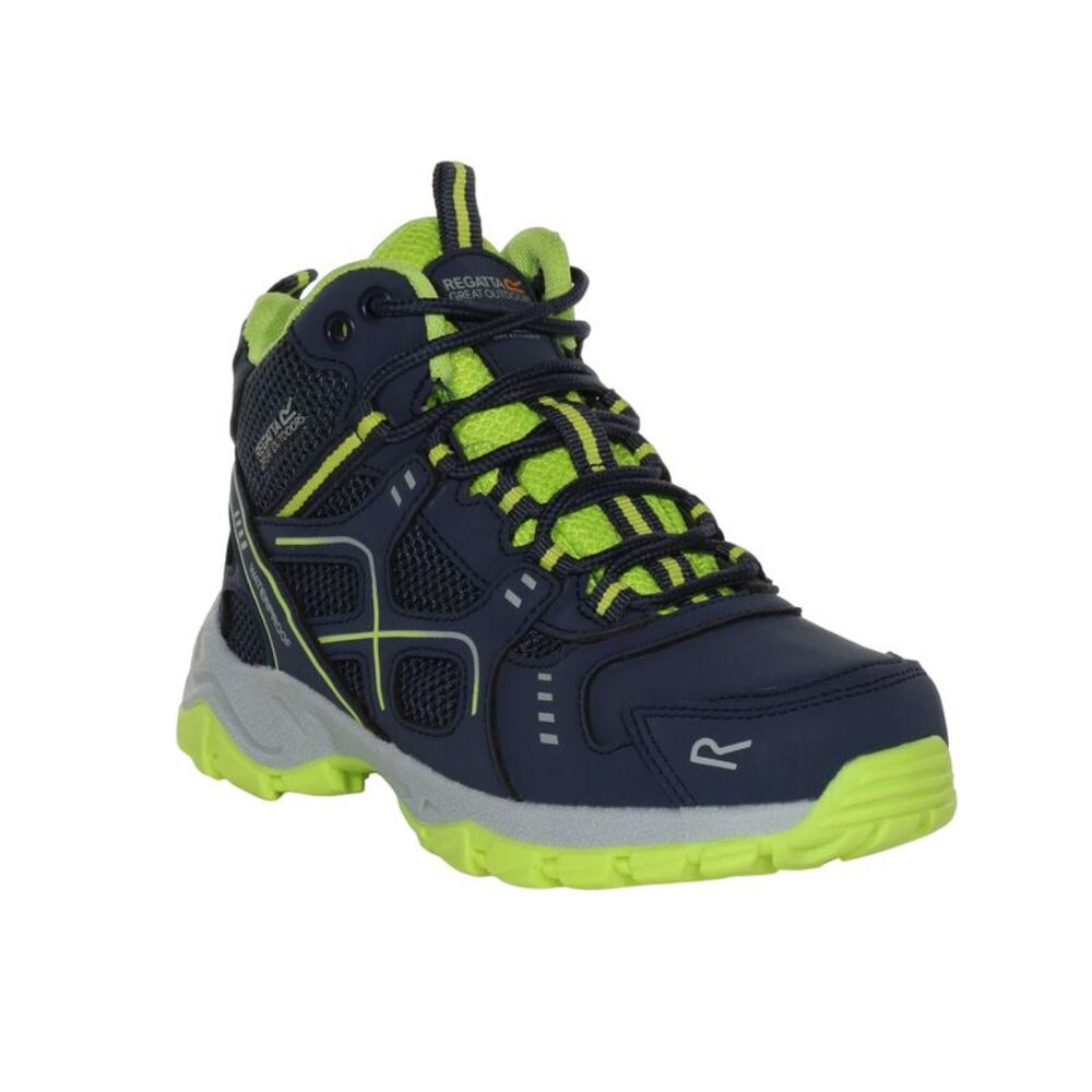 Regatta Childrens/Kids Vendeavour Walking Boots / Navy/Lime Punch